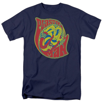 Navy men's regular fit t-shirt with Plastic Man DC Comics How I Roll graphic