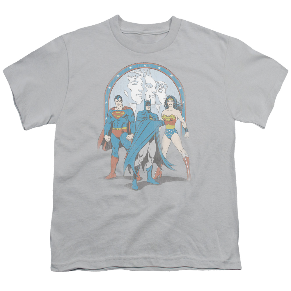 Justice League Trinity - Youth T-Shirt Youth T-Shirt (Ages 8-12) Justice League   