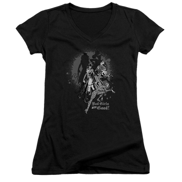 DC Comics Bad Girls Are Good - Juniors V-Neck T-Shirt Juniors V-Neck T-Shirt Justice League   
