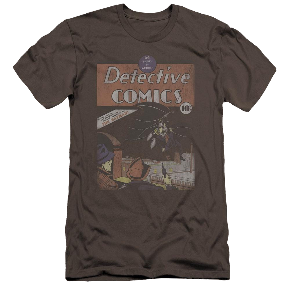 Dc Detective #27 Distressed Premium Adult Slim Fit T-Shirt Men's Premium Slim Fit T-Shirt Superman   