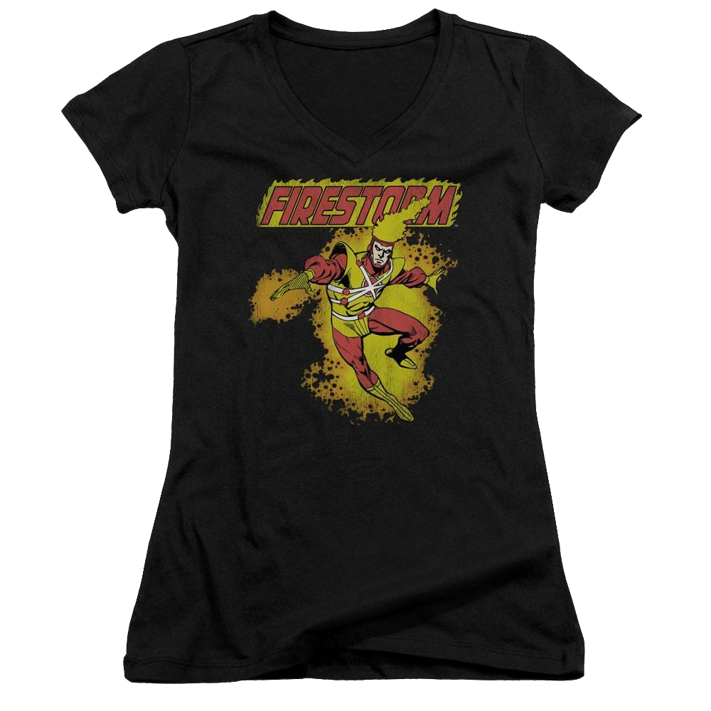 DC Comics Firestorm - Juniors V-Neck T-Shirt Juniors V-Neck T-Shirt Firestorm   