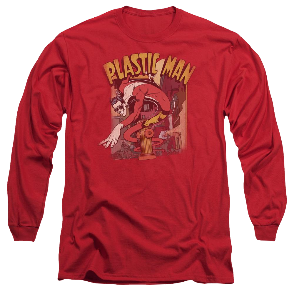 DC Comics Plastic Man Street - Men's Long Sleeve T-Shirt Men's Long Sleeve T-Shirt Plastic Man   