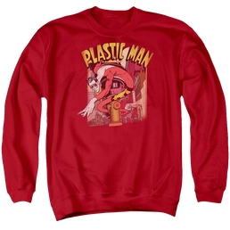 DC Comics Plastic Man Street - Men's Crewneck Sweatshirt Men's Crewneck Sweatshirt Plastic Man   