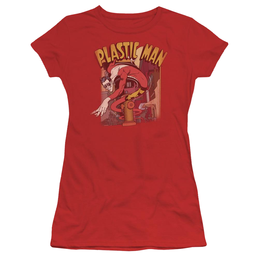 DC Comics Plastic Man Street - Juniors T-Shirt Juniors T-Shirt Plastic Man   