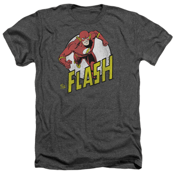 Charcoal men's heather t-shirt with The Flash Run Flash Run graphic