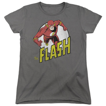 Charcoal women's t-shirt with The Flash Run Flash Run graphic