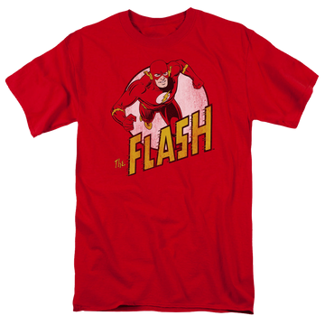Red men's regular fit t-shirt with The Flash graphic