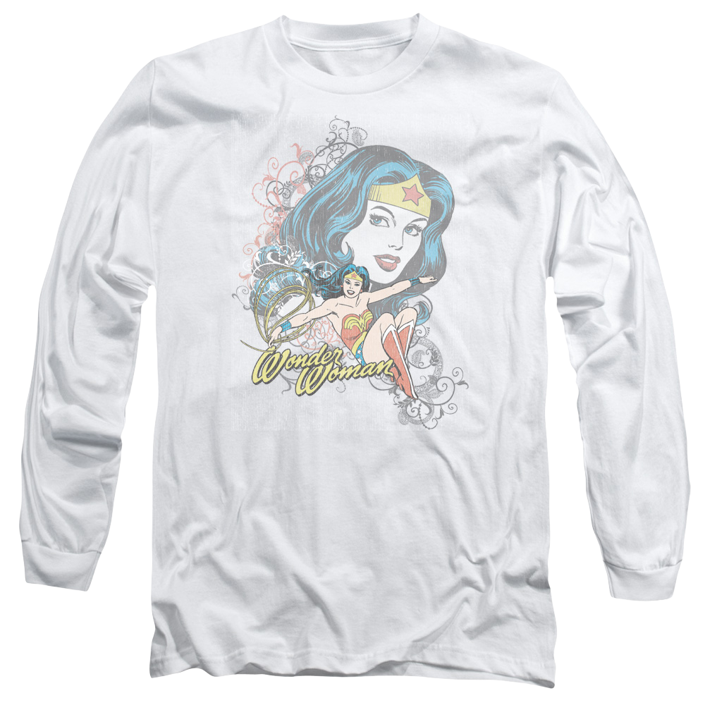 DC Comics Wonder Scroll - Men's Long Sleeve T-Shirt Men's Long Sleeve T-Shirt Wonder Woman   