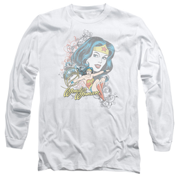 DC Comics Wonder Scroll - Men's Long Sleeve T-Shirt Men's Long Sleeve T-Shirt Wonder Woman   