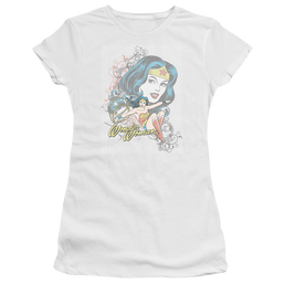 DC Comics Wonder Scroll - Juniors T-Shirt Juniors T-Shirt Wonder Woman   