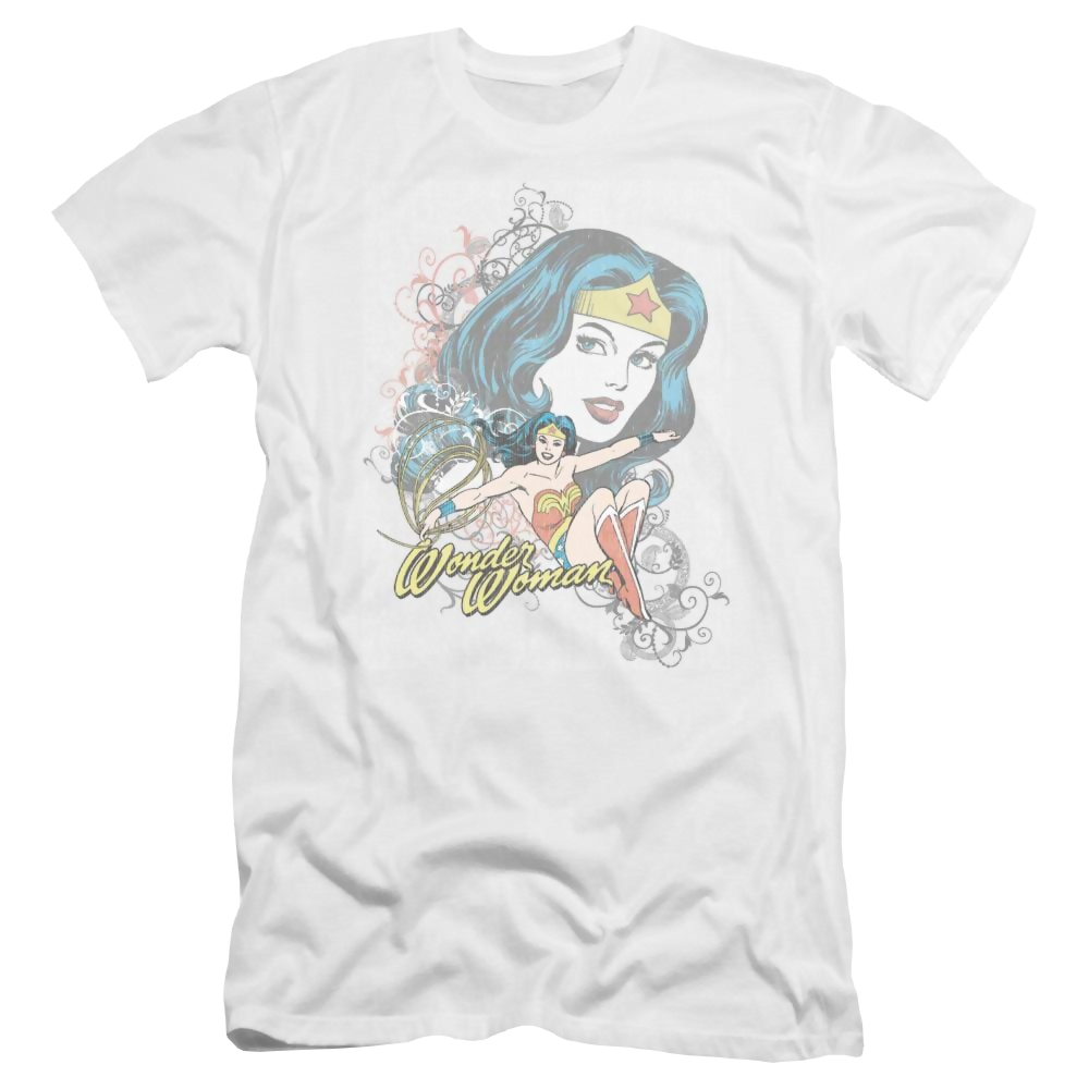 DC Comics Wonder Scroll - Men's Premium Slim Fit T-Shirt Men's Premium Slim Fit T-Shirt Wonder Woman   