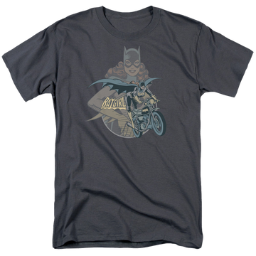 Charcoal men's regular fit t-shirt with Batman Batgirl Biker graphic