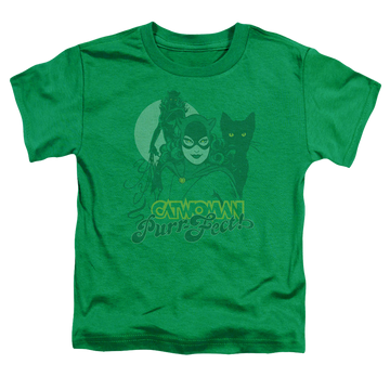 Kelly green toddler t-shirt with Catwoman Perrfect! graphic