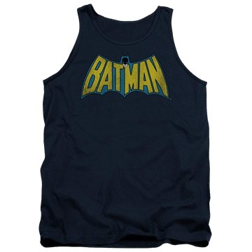 Navy men's tank with DC Comics Classic Batman Logo graphic