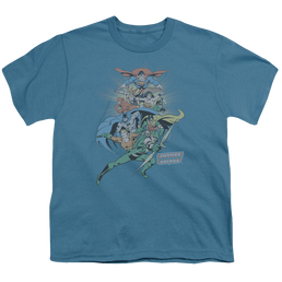 Justice League In League - Youth T-Shirt Youth T-Shirt (Ages 8-12) Justice League   