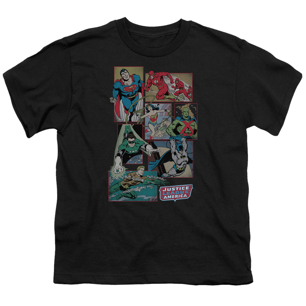 Justice League Justice League Boxes - Youth T-Shirt Youth T-Shirt (Ages 8-12) Justice League   