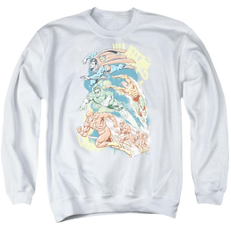 DC Comics Halftone League - Men's Crewneck Sweatshirt Men's Crewneck Sweatshirt Justice League   