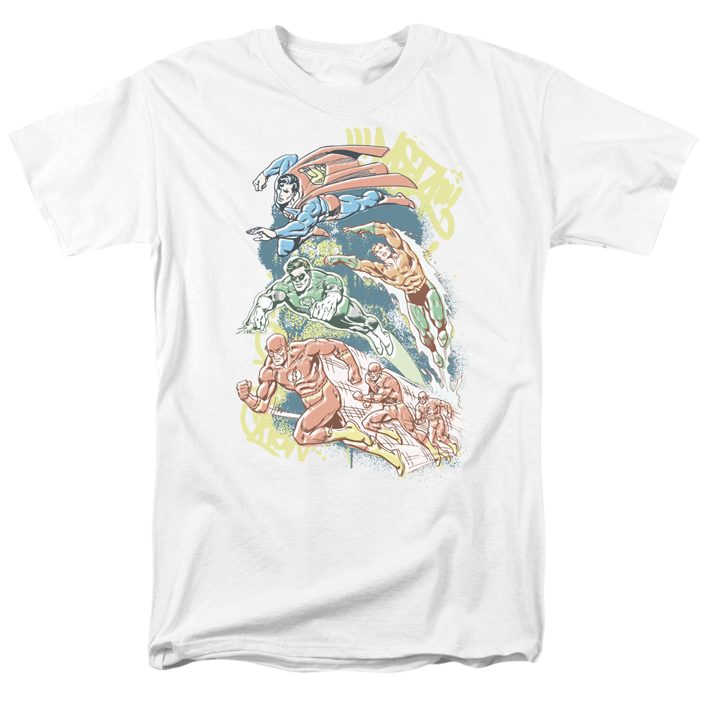 DC Comics Halftone League - Men's Regular Fit T-Shirt Men's Regular Fit T-Shirt Justice League   