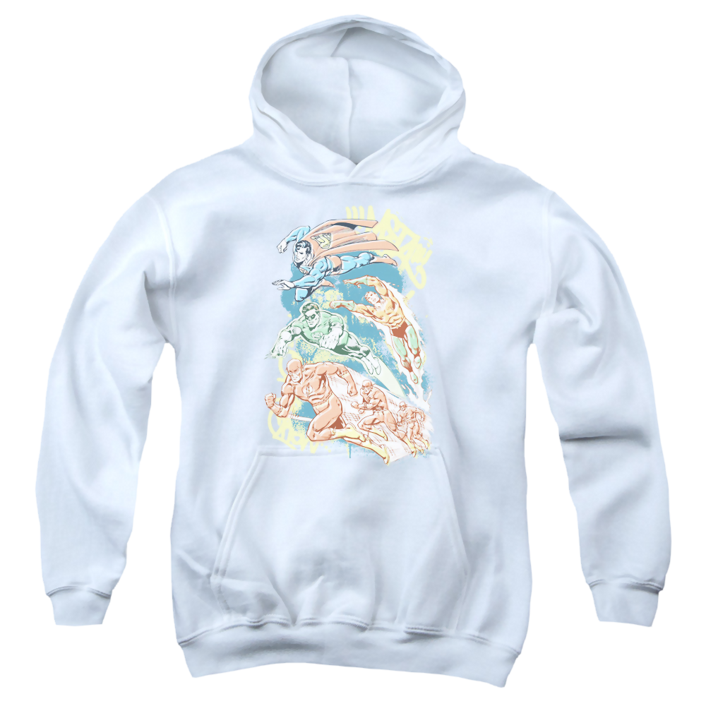 Justice League Halftone League - Youth Hoodie Youth Hoodie (Ages 8-12) Justice League   