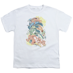 Justice League Halftone League - Youth T-Shirt Youth T-Shirt (Ages 8-12) Justice League   