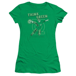 DC Comics Think Green - Juniors T-Shirt Juniors T-Shirt Green Lantern   