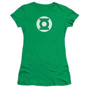 Kelly green juniors t-shirt with DC Comics Green Lantern Logo graphic