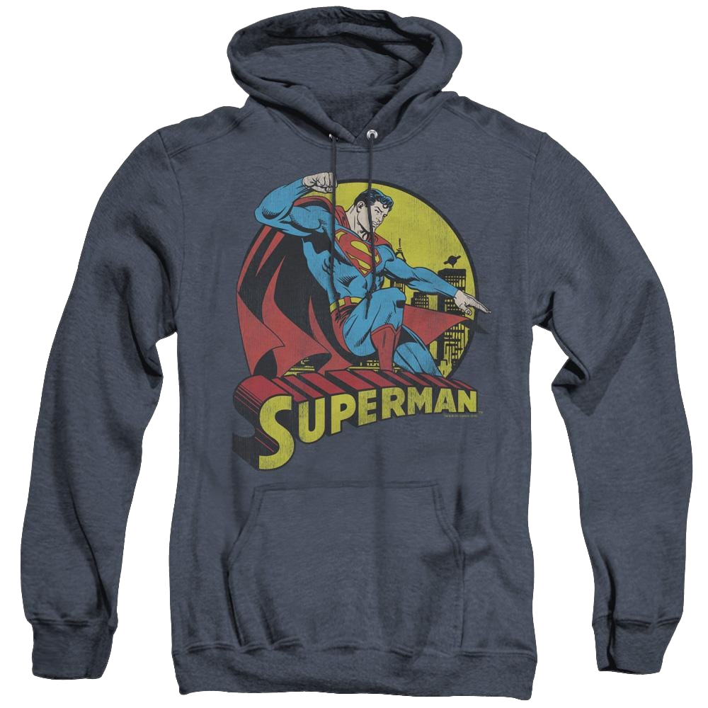 Superman Big Blue - Heather Pullover Hoodie Heather Pullover Hoodie Superman   