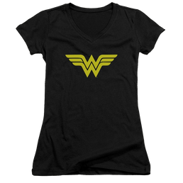 DC Comics Wonder Woman Logo - Juniors V-Neck T-Shirt Juniors V-Neck T-Shirt Wonder Woman   
