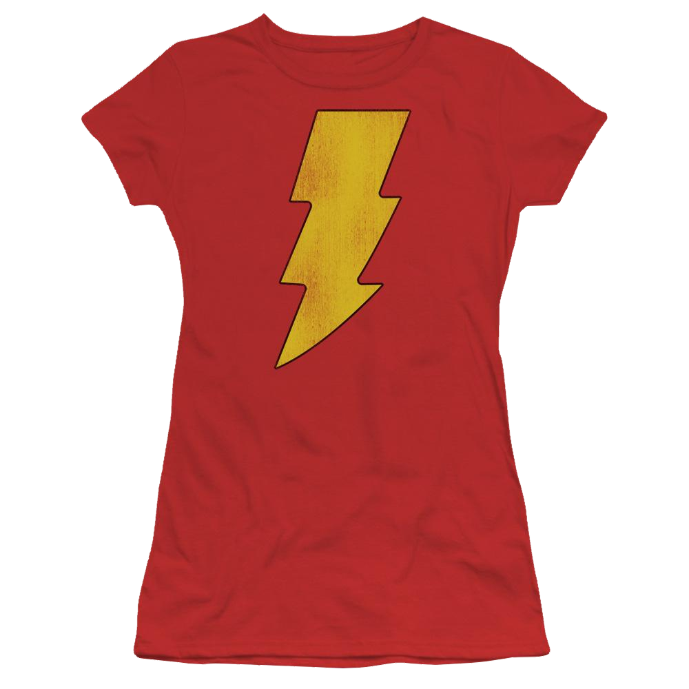 DC Comics Shazam Logo Distressed - Juniors T-Shirt Juniors T-Shirt Shazam   