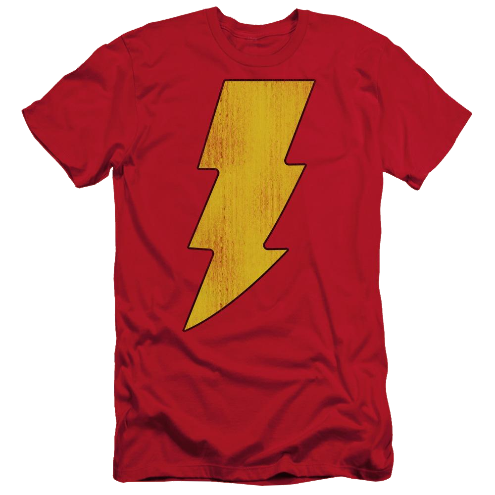 DC Comics Shazam Logo Distressed - Men's Slim Fit T-Shirt Men's Slim Fit T-Shirt Shazam   