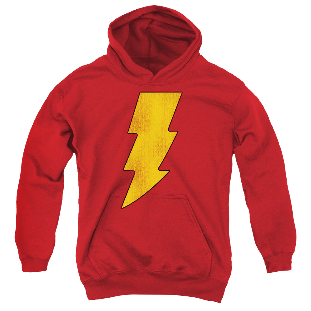 Shazam Shazam Logo Distressed - Youth Hoodie Youth Hoodie (Ages 8-12) Shazam   