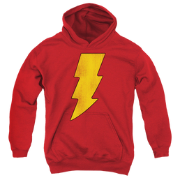 Shazam Shazam Logo Distressed - Youth Hoodie Youth Hoodie (Ages 8-12) Shazam   