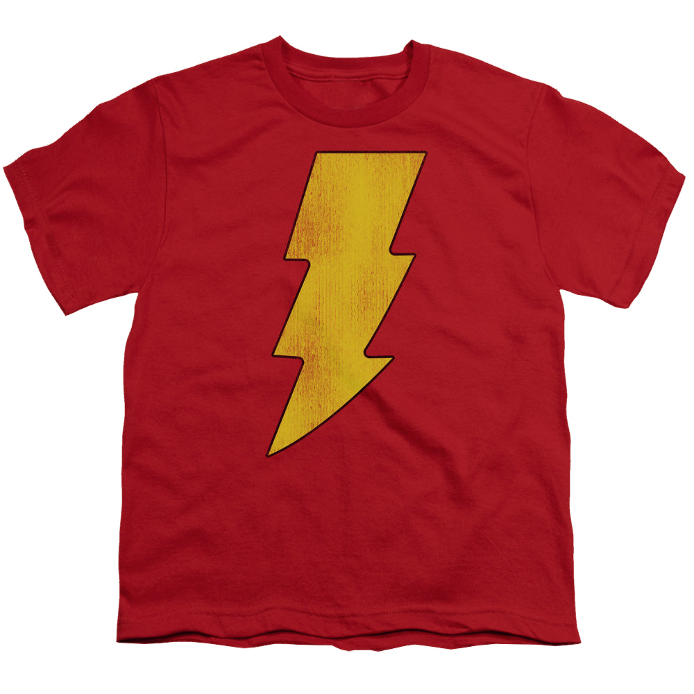 Shazam Shazam Logo Distressed - Youth T-Shirt Youth T-Shirt (Ages 8-12) Shazam   