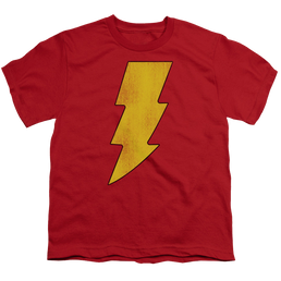 Shazam Shazam Logo Distressed - Youth T-Shirt Youth T-Shirt (Ages 8-12) Shazam   