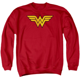 DC Comics Wonder Woman Logo Dist - Men's Crewneck Sweatshirt Men's Crewneck Sweatshirt Wonder Woman   