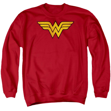 DC Comics Wonder Woman Logo Dist - Men's Crewneck Sweatshirt Men's Crewneck Sweatshirt Wonder Woman   