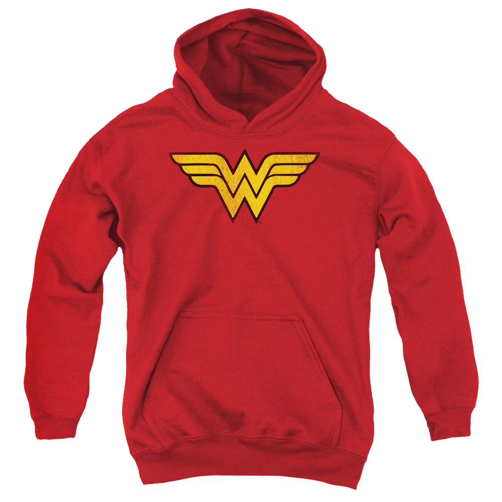 Wonder Woman Wonder Woman Logo Dist - Youth Hoodie Youth Hoodie (Ages 8-12) Wonder Woman   