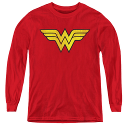 Wonder Woman Wonder Woman Logo Dist - Youth Long Sleeve T-Shirt Youth Long Sleeve T-Shirt Wonder Woman   