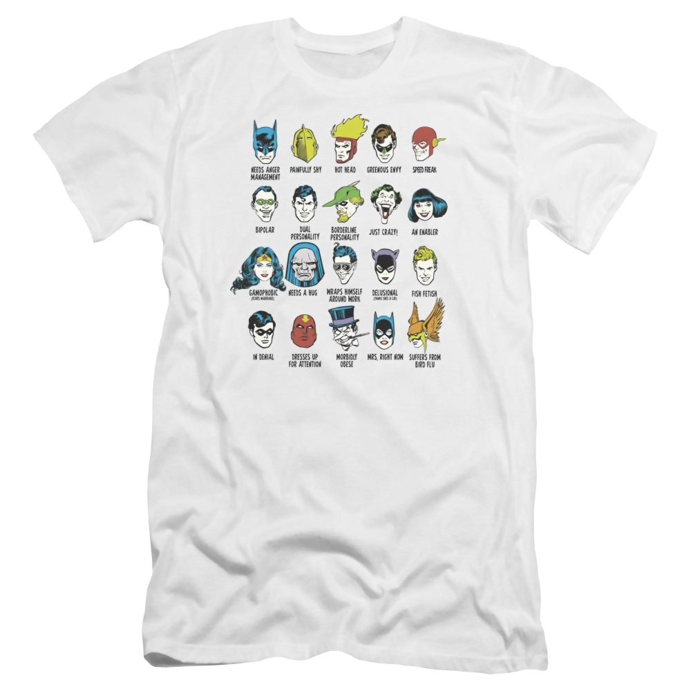 DC Comics Superhero Issues - Men's Premium Slim Fit T-Shirt Men's Premium Slim Fit T-Shirt Justice League   
