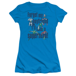 DC Comics Forget My Boyfriend - Juniors T-Shirt Juniors T-Shirt Justice League   