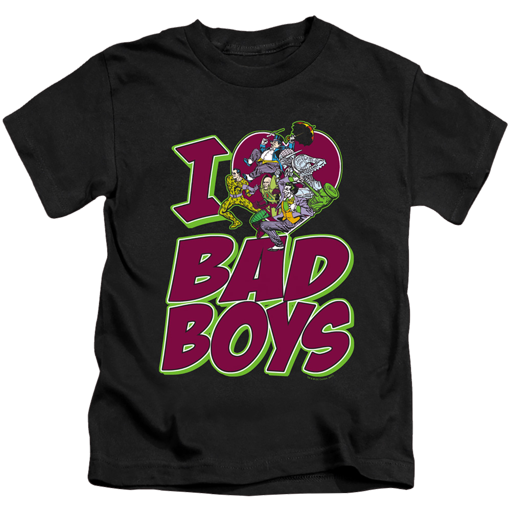 Justice League I Heart Bad Boys - Kid's T-Shirt Kid's T-Shirt (Ages 4-7) Justice League   
