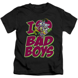 Justice League I Heart Bad Boys - Kid's T-Shirt Kid's T-Shirt (Ages 4-7) Justice League   
