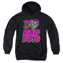 Justice League I Heart Bad Boys - Youth Hoodie Youth Hoodie (Ages 8-12) Justice League   