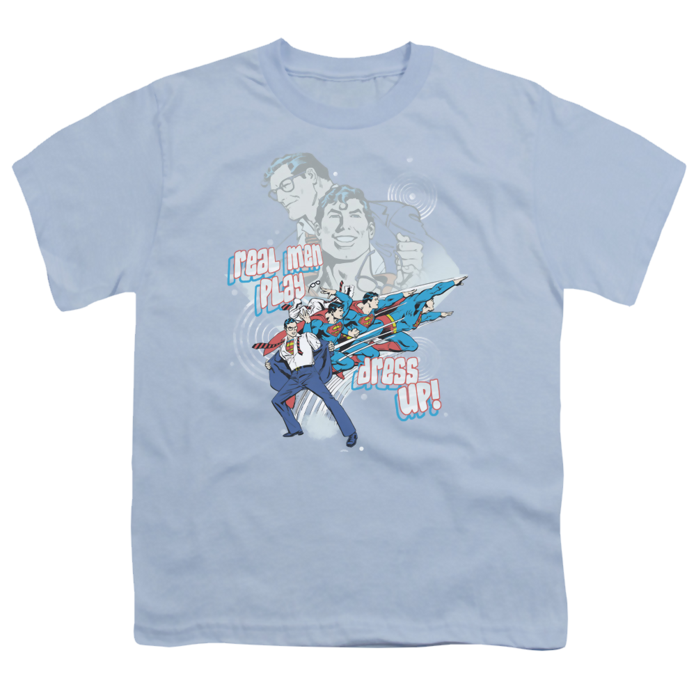 Superman Real Men - Youth T-Shirt Youth T-Shirt (Ages 8-12) Superman   