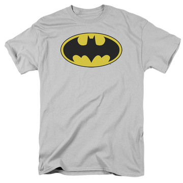 Silver men's regular fit t-shirt with Dc Batman Batman Logo graphic