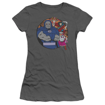 Charcoal juniors t-shirt with DC Comics Apokolips Represent graphic