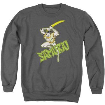 Charcoal men's crewneck sweatshirt with DC Comics Samurai graphic