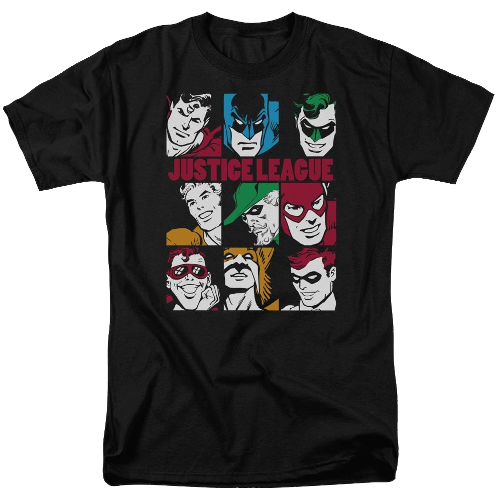 DC Comics Nine Blocks Of Justice - Men's Regular Fit T-Shirt Men's Regular Fit T-Shirt Justice League   
