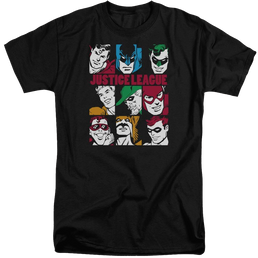 DC Comics Nine Blocks Of Justice - Men's Tall Fit T-Shirt Men's Tall Fit T-Shirt Justice League   