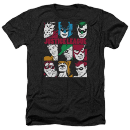 DC Comics Nine Blocks Of Justice - Men's Heather T-Shirt Men's Heather T-Shirt Justice League   